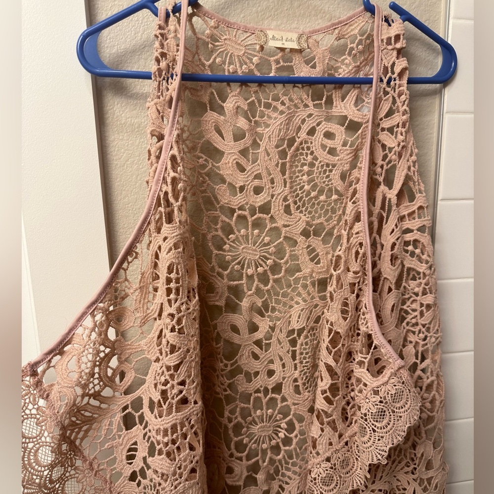 Altar’d State Light Pink Lace Top